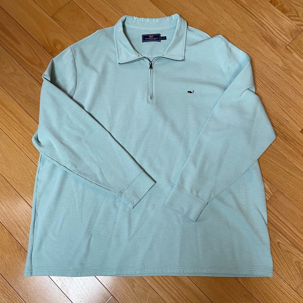 Vineyard Vines 4XT Seafoam Green 1/4 Zip Shirt